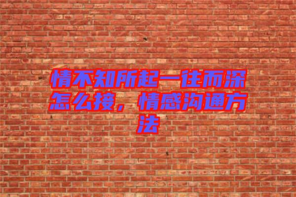 情不知所起一往而深怎么接，情感溝通方法