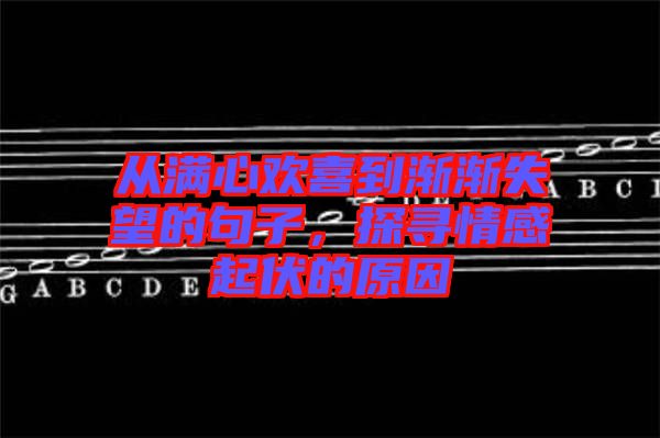 從滿心歡喜到漸漸失望的句子，探尋情感起伏的原因