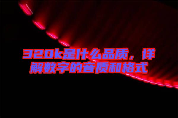 320k是什么品質(zhì)，詳解數(shù)字的音質(zhì)和格式