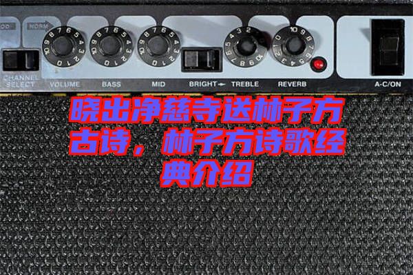 曉出凈慈寺送林子方古詩，林子方詩歌經(jīng)典介紹
