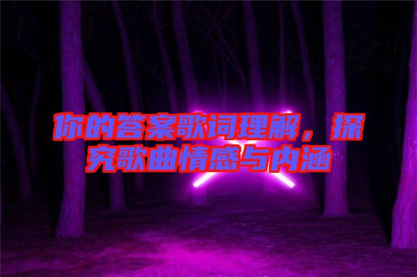 你的答案歌詞理解，探究歌曲情感與內(nèi)涵