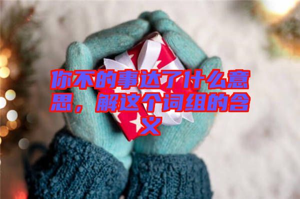 你不的事達(dá)了什么意思，解這個詞組的含義