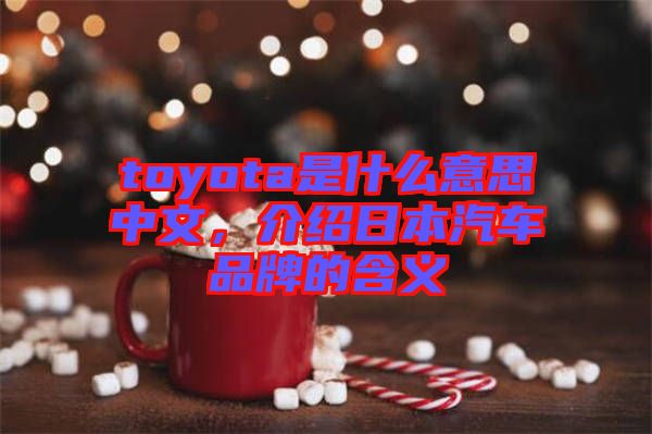 toyota是什么意思中文，介紹日本汽車品牌的含義