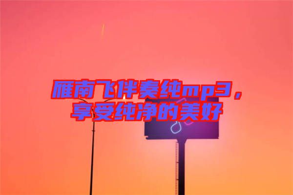 雁南飛伴奏純mp3，享受純凈的美好