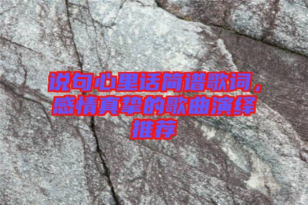 說句心里話簡譜歌詞，感情真摯的歌曲演繹推薦