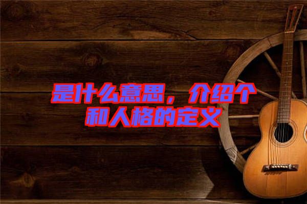 是什么意思，介紹個(gè)和人格的定義