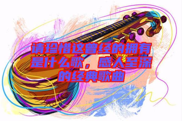 請珍惜這曾經(jīng)的擁有是什么歌，感人至深的經(jīng)典歌曲