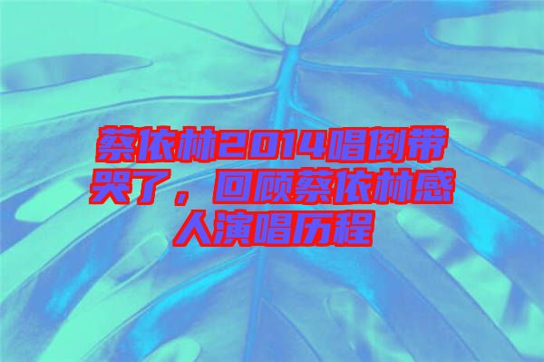 蔡依林2014唱倒帶哭了，回顧蔡依林感人演唱歷程