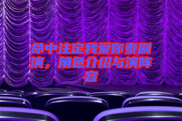 命中注定我愛你泰劇演，角色介紹與演陣容