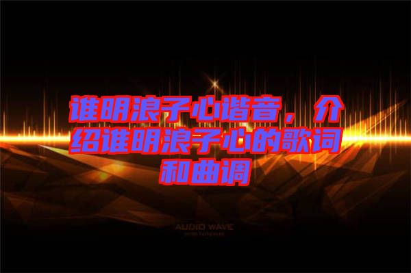 誰(shuí)明浪子心諧音，介紹誰(shuí)明浪子心的歌詞和曲調(diào)
