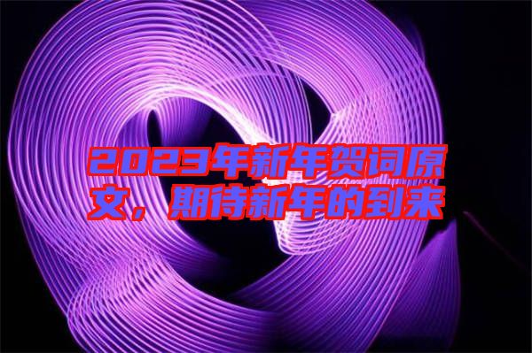 2023年新年賀詞原文，期待新年的到來
