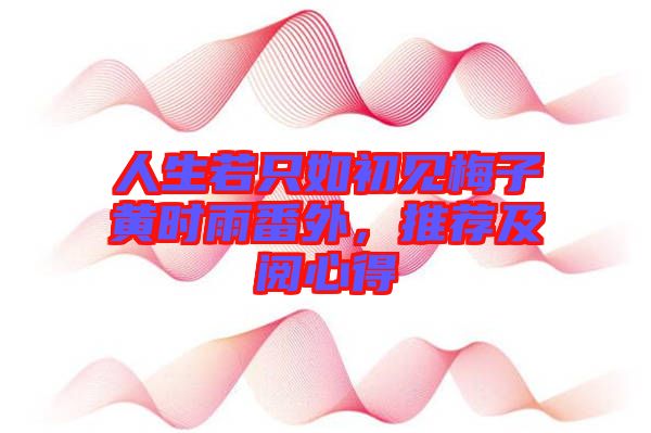 人生若只如初見(jiàn)梅子黃時(shí)雨番外，推薦及閱心得