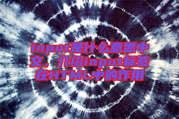 input是什么意思中文，介紹input標(biāo)簽在HTML中的作用