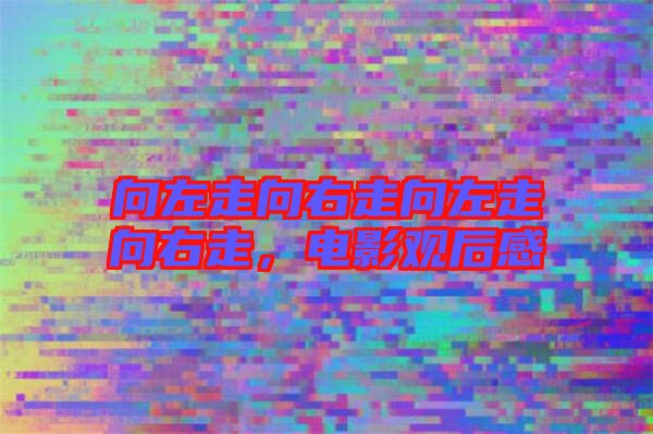 向左走向右走向左走向右走，電影觀后感