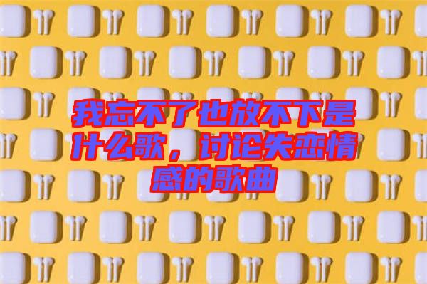我忘不了也放不下是什么歌，討論失戀情感的歌曲