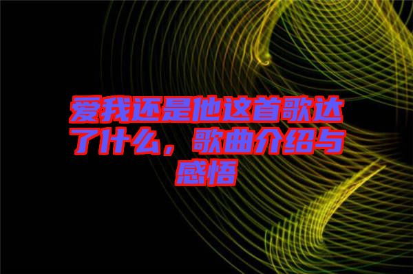 愛我還是他這首歌達(dá)了什么，歌曲介紹與感悟