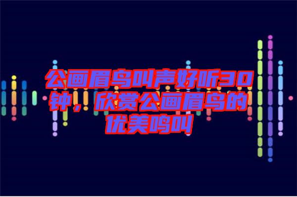 公畫眉鳥叫聲好聽30鐘，欣賞公畫眉鳥的優(yōu)美鳴叫