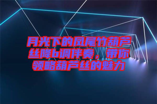 月光下的鳳尾竹葫蘆絲降b調(diào)伴奏，帶你領(lǐng)略葫蘆絲的魅力