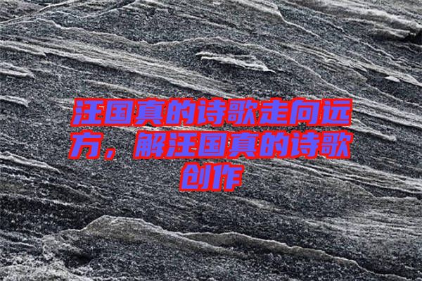 汪國真的詩歌走向遠方，解汪國真的詩歌創(chuàng)作