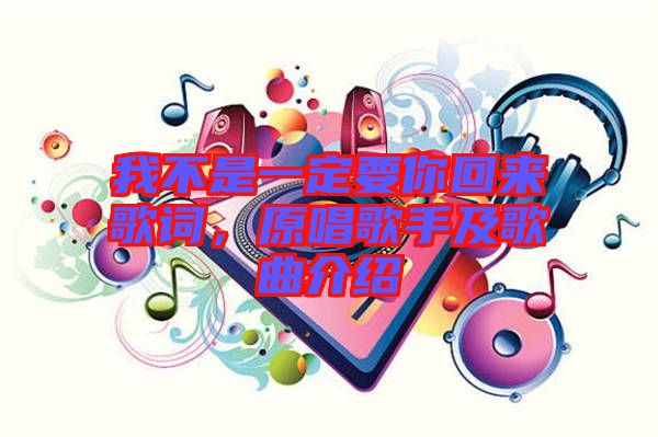 我不是一定要你回來歌詞，原唱歌手及歌曲介紹