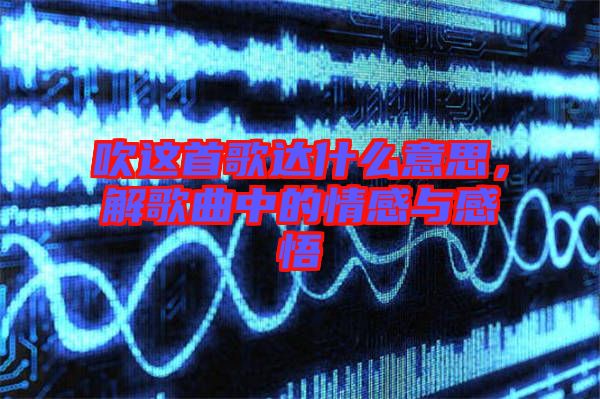 吹這首歌達什么意思，解歌曲中的情感與感悟