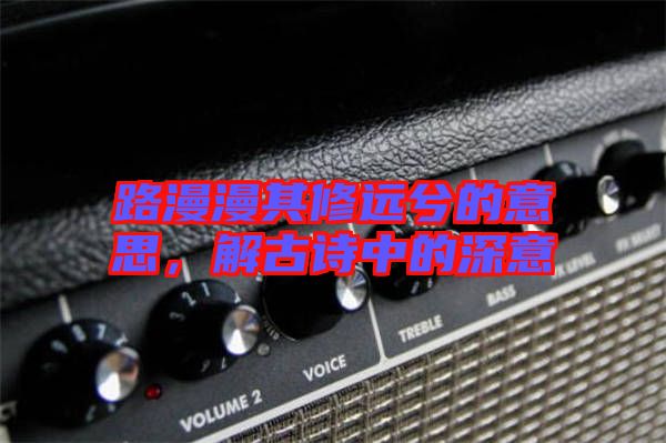 路漫漫其修遠(yuǎn)兮的意思，解古詩中的深意