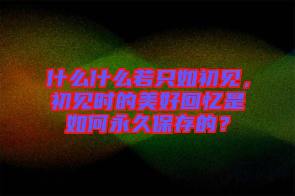 什么什么若只如初見，初見時(shí)的美好回憶是如何永久保存的？