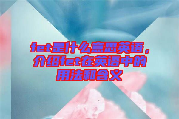 fet是什么意思英語，介紹fet在英語中的用法和含義