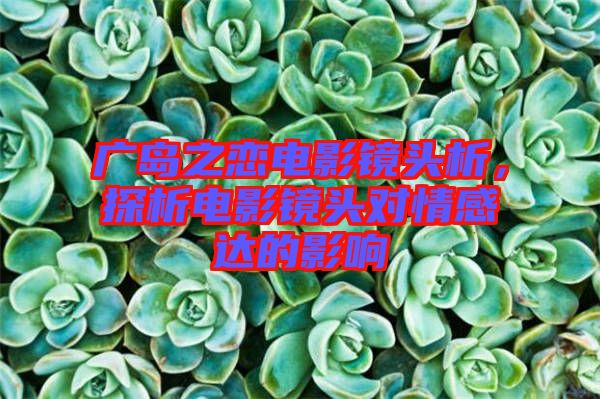 廣島之戀電影鏡頭析，探析電影鏡頭對情感達的影響