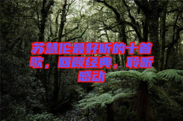 蘇慧倫最好聽的十首歌，回顧經(jīng)典，聆聽感動
