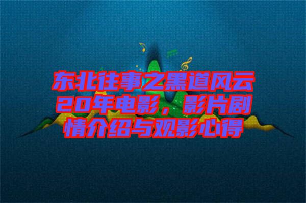 東北往事之黑道風云20年電影，影片劇情介紹與觀影心得