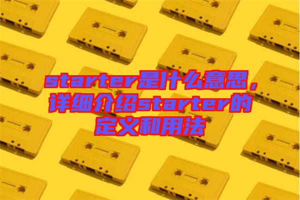 starter是什么意思，詳細介紹starter的定義和用法