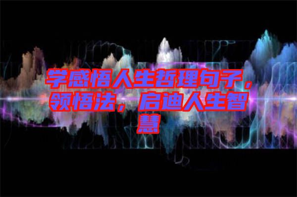 學(xué)感悟人生哲理句子，領(lǐng)悟法，啟迪人生智慧