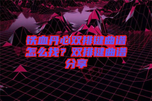 鐵血丹心雙排鍵曲譜怎么找？雙排鍵曲譜分享