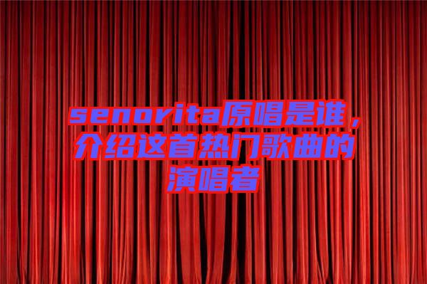 senorita原唱是誰(shuí)，介紹這首熱門(mén)歌曲的演唱者