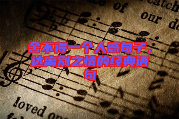 舍不得一個(gè)人感句子，達(dá)離別之情的經(jīng)典語句