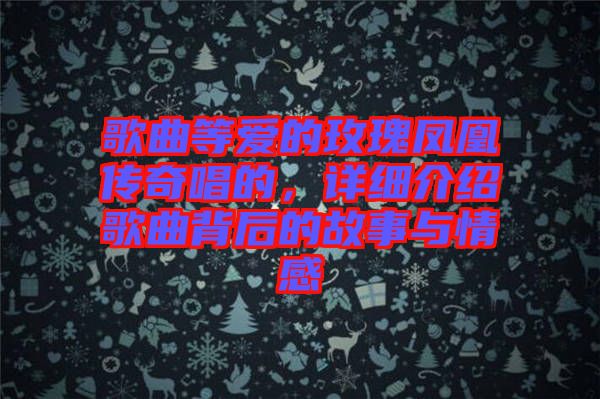 歌曲等愛(ài)的玫瑰鳳凰傳奇唱的，詳細(xì)介紹歌曲背后的故事與情感