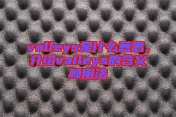 valleys是什么意思，介紹valleys的含義和用法