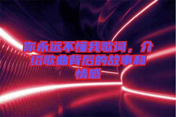你永遠(yuǎn)不懂我歌詞，介紹歌曲背后的故事和情感