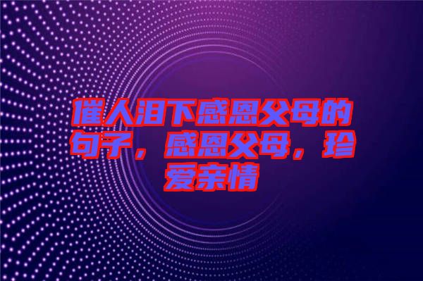 催人淚下感恩父母的句子，感恩父母，珍愛(ài)親情