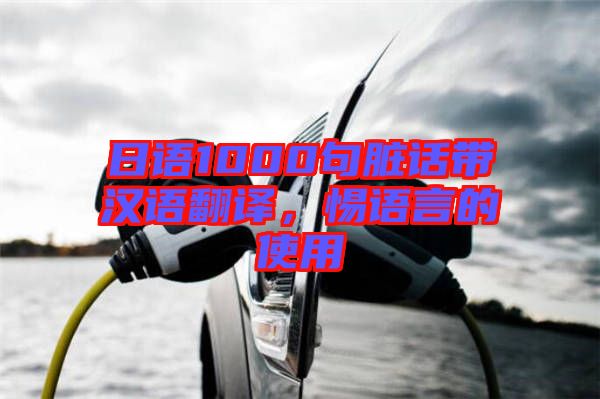 日語1000句臟話帶漢語翻譯，惕語言的使用