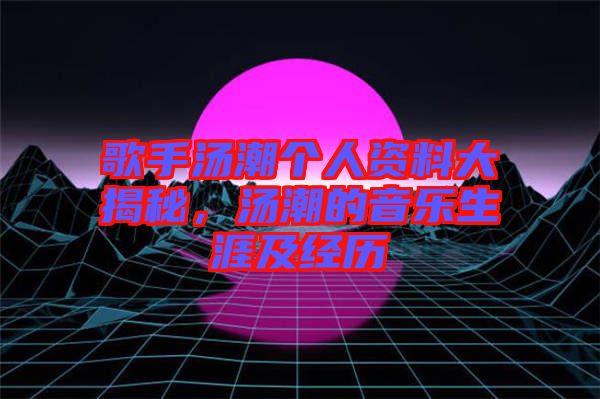 歌手湯潮個人資料大揭秘，湯潮的音樂生涯及經(jīng)歷