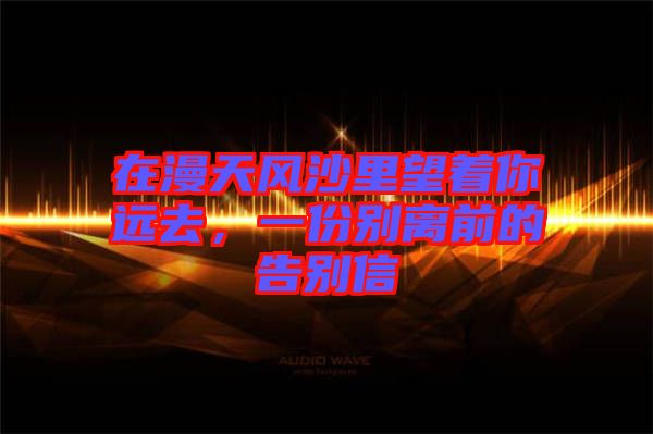 在漫天風(fēng)沙里望著你遠(yuǎn)去，一份別離前的告別信