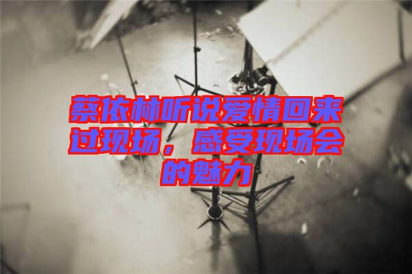 蔡依林聽說愛情回來過現(xiàn)場，感受現(xiàn)場會的魅力