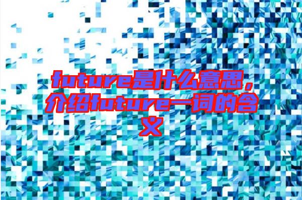 future是什么意思，介紹future一詞的含義