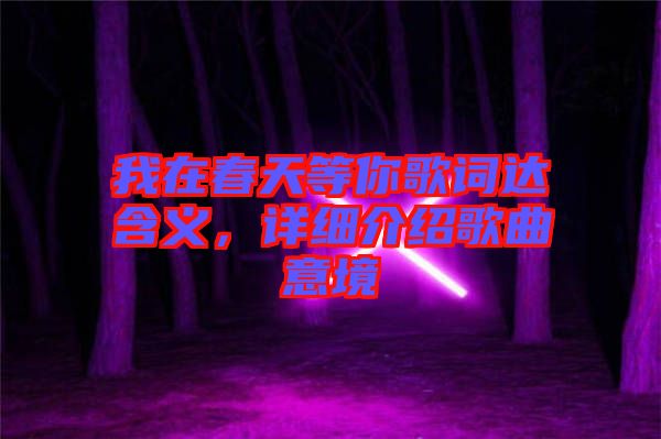 我在春天等你歌詞達(dá)含義，詳細(xì)介紹歌曲意境