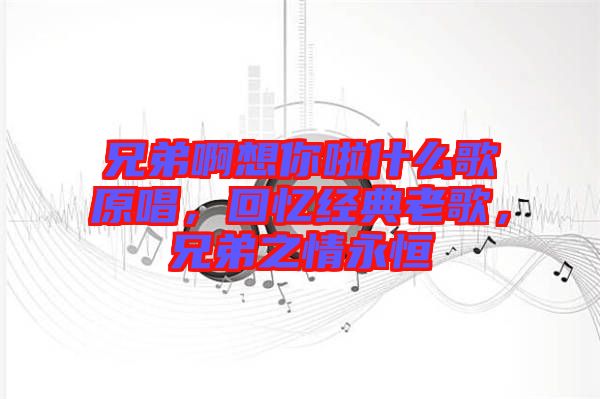 兄弟啊想你啦什么歌原唱，回憶經(jīng)典老歌，兄弟之情永恒