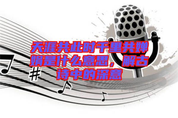 天涯共此時千里共嬋娟是什么意思，解古詩中的深意