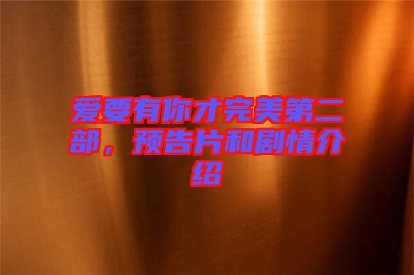 愛要有你才完美第二部，預告片和劇情介紹