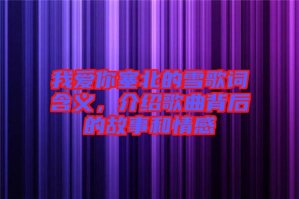 我愛你塞北的雪歌詞含義，介紹歌曲背后的故事和情感
